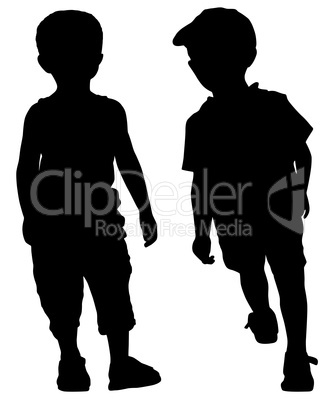 Silhouettes of fashion boys