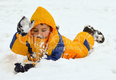 Playing in the snow