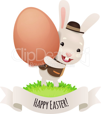 Happy Easter Bunny With Egg