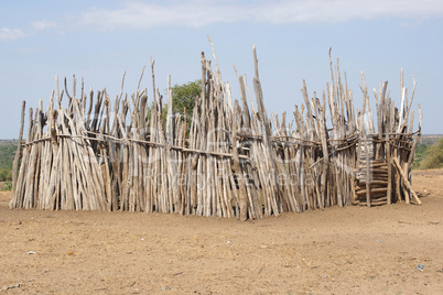 Dorf der Karo, Äthiopien, Afrika