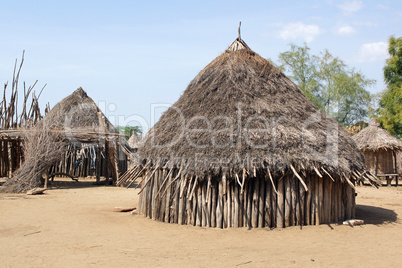 Dorf der Karo, Äthiopien, Afrika