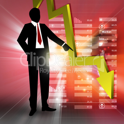 Business man looking financial graph