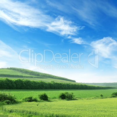 Mountainous terrain and the blue sky