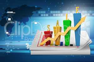 3D Bar chart and sales growth