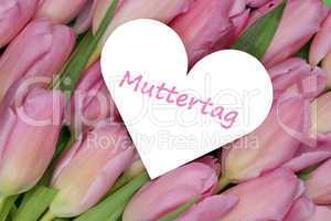 Tulpen Blumen zum Muttertag mit Liebe Herz