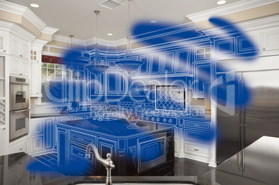 Beautiful Custom Kitchen Design Drawing and Photo Combination