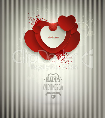 Valentine's Day Background With Hearts Title Inscription