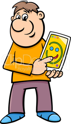 tablet with tablet pc cartoon