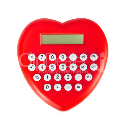 Red heart shaped calculator.