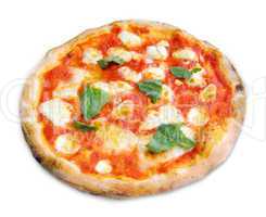 Pizza Margherita on white background