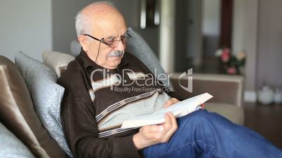 Senior Man Reading Book