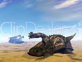 Einiosaurus dinosaurs dead- 3D render