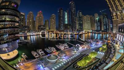 city life at Dubai Marina with skyscraper