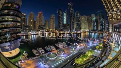 city life at Dubai Marina with skyscraper