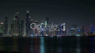 night view of Dubai skyscraper in United Arab Emirates UAE