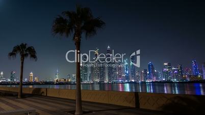 night view of Dubai skyscraper in United Arab Emirates UAE