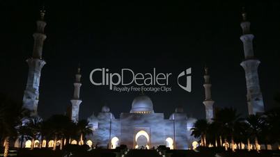 zoom out Sheikh Zayed Grand Mosque Abu Dhabi UAE, night