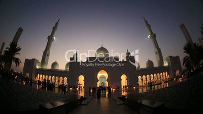 Sheikh Zayed Grand Mosque Abu Dhabi UAE, sunset