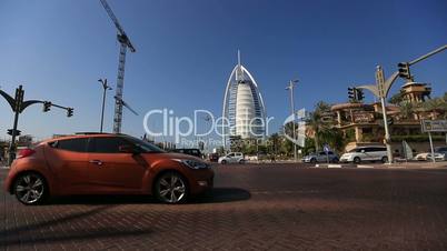 traffic with Burj Al Arab