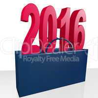 Shopping bag with year 2016