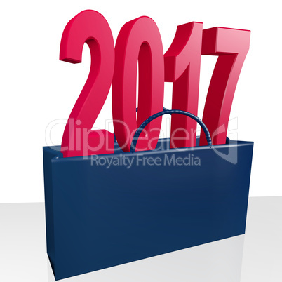 Shopping bag with year 2017