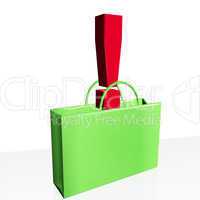 Shopping bag with exclamation mark
