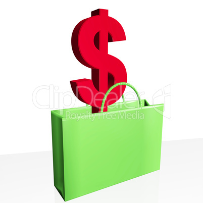 Shopping bag with dollar sign