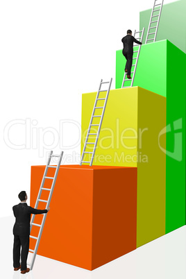 Man on the success ladder