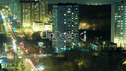 Timelapse of intense city life at night