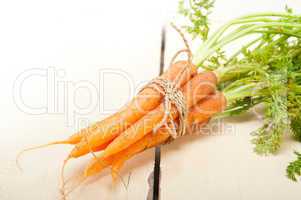 baby carrots bunch tied with rope