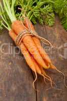 baby carrots bunch tied with rope