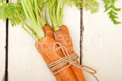 baby carrots bunch tied with rope