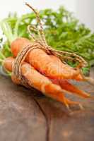 baby carrots bunch tied with rope