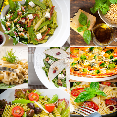 healthy and tasty Italian food collage