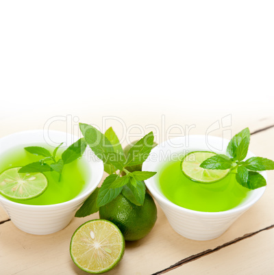 mint infusion tea tisane with lime