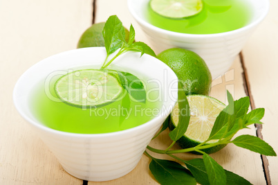 mint infusion tea tisane with lime