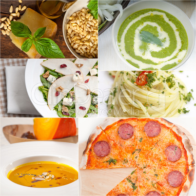 healthy and tasty Italian food collage
