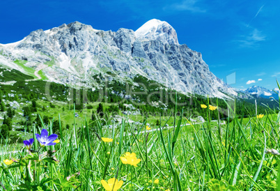 Stunning alpin landscape in summer season, Italian Dolomites