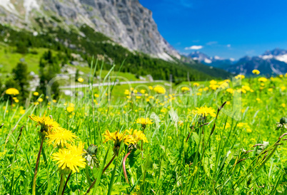 Stunning alpin landscape in summer season, Italian Dolomites