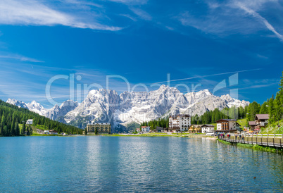 Lake of Misurina, Italian Dolomites in summer