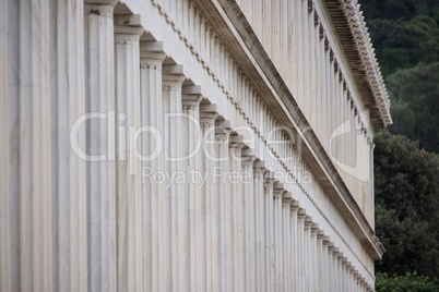 Exterior of marble Stoa of Attalos colonnade