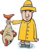angler with fish cartoon