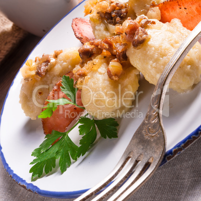 szare kluski - Polish potato dumplings