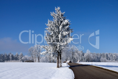 Eiszeit in Mühlberg, Bayern, Deutschland