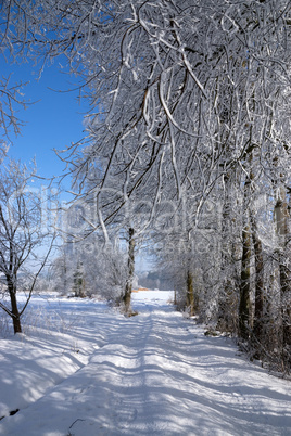 Eiszeit in Mühlberg, Bayern, Deutschland