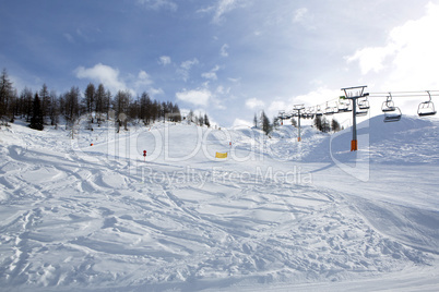 Ski run in Austrian Alps