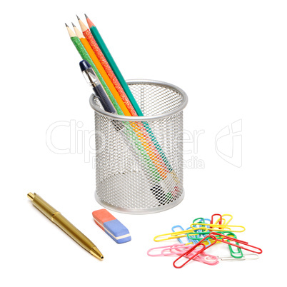 stationery isolated on a white
