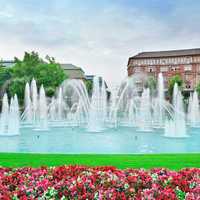 Beautiful fountain in the center of Mannheim Germany