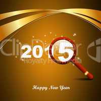 2015 happy new year through magnifier