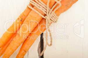 baby carrots bunch tied with rope